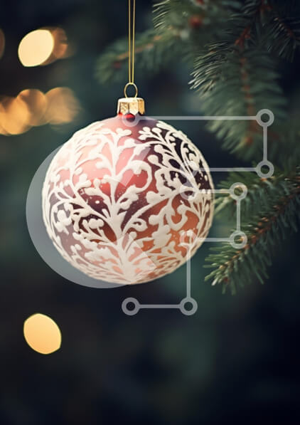 Intra Συλλεκτικό Ξύλινο Παζλ Plywood  4mm - Χριστουγεννιάτικο στολίδι που κρέμεται στο πεύκο Σε Ξύλινο Κουτί - Διαστάσεις: 10x10 cm – 25 κομμάτια