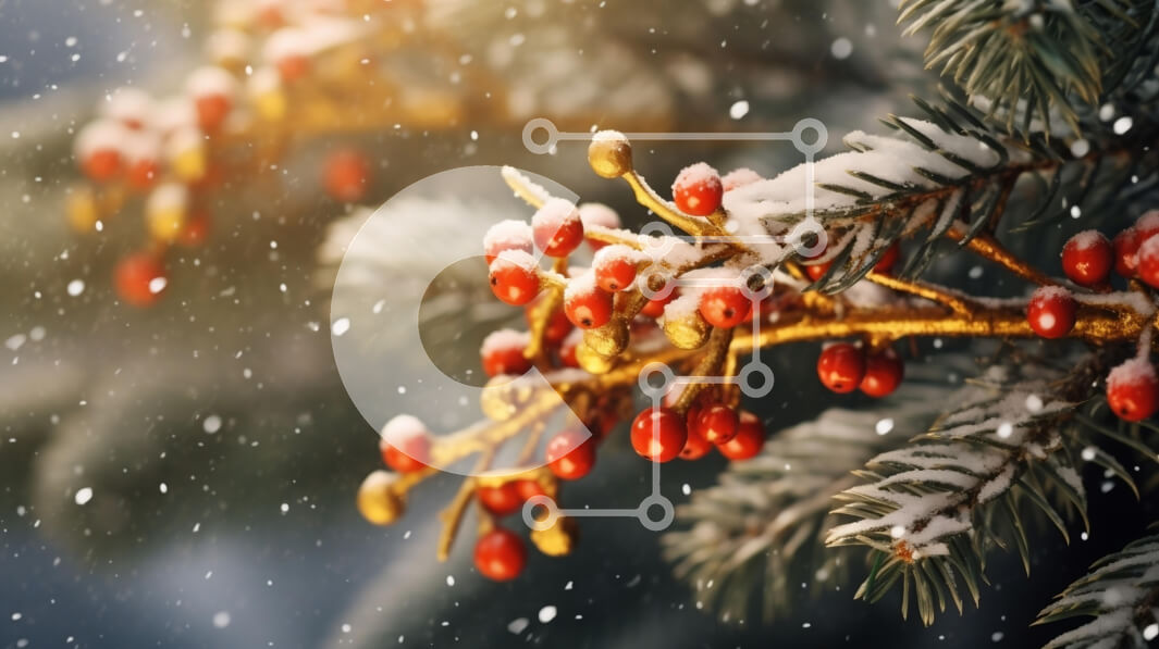 Intra Συλλεκτικό Ξύλινο Παζλ Plywood  4mm - Χειμερινά μούρα στο Evergreen κλαδί Σε Ξύλινο Κουτί - Διαστάσεις: 10x10 cm – 25 κομμάτια