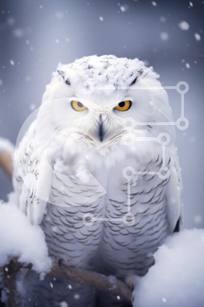 Σετ των 2 Intra Συλλεκτικό Ξύλινο Παζλ Plywood  4mm - Χιονισμένη κουκουβάγια στη χώρα των θαυμάτων του χειμώνα Σε Ξύλινο Κουτί - Διαστάσεις: 10x10 cm – 25 κομμάτια