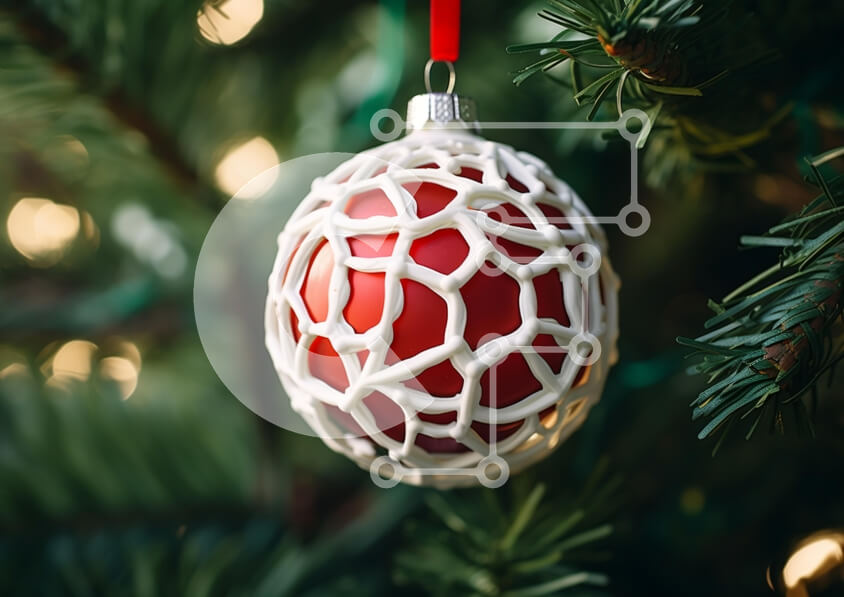 Intra Συλλεκτικό Ξύλινο Παζλ Plywood  4mm - Εορταστικό χριστουγεννιάτικο στολίδι στο πεύκο Σε Ξύλινο Κουτί - Διαστάσεις: 10x10 cm – 25 κομμάτια