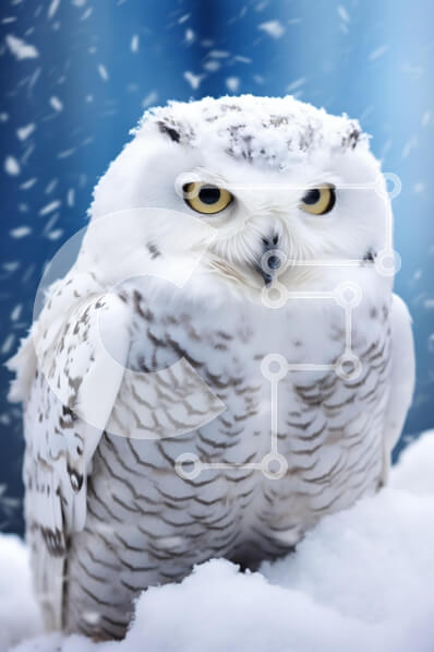 Σετ των 2 Intra Συλλεκτικό Ξύλινο Παζλ Plywood  4mm - Χιονισμένη κουκουβάγια σε ένα χειμωνιάτικο τοπίο Σε Ξύλινο Κουτί - Διαστάσεις: 10x10 cm – 25 κομμάτια