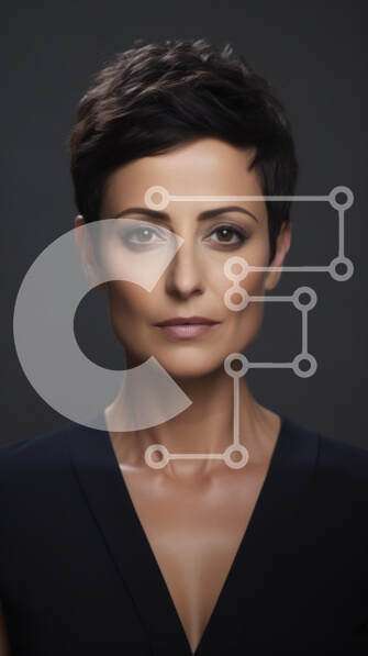 Intra Συλλεκτικό Ξύλινο Παζλ Plywood  4mm - Κομψό πορτρέτο μιας γυναίκας με κοντά μαλλιά Σε Ξύλινο Κουτί - Διαστάσεις Puzzle: 10x10 cm – 25 κομμάτια