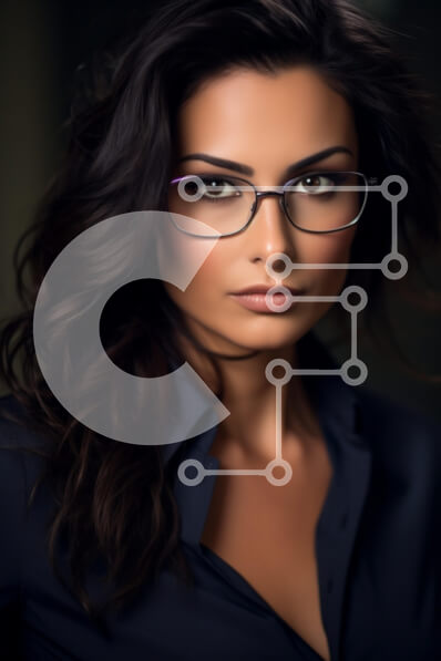 Intra Συλλεκτικό Ξύλινο Παζλ Plywood  4mm - Γυναίκα με αυτοπεποίθηση με γυαλιά Σε Ξύλινο Κουτί - Διαστάσεις Puzzle: 10x10 cm – 25 κομμάτια