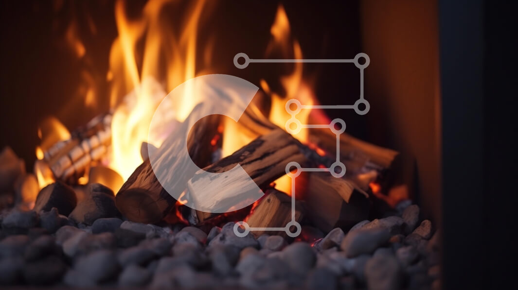 Intra Συλλεκτικό Ξύλινο Παζλ Plywood  4mm - Άνετο τζάκι με φλόγες που χορεύουν και ξύλινα κούτσουρα Σε Ξύλινο Κουτί - Διαστάσεις: 10x10 cm – 25 κομμάτια