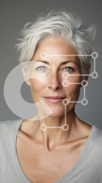 Intra Συλλεκτικό Ξύλινο Παζλ Plywood  4mm - Πορτρέτο μιας γυναίκας με αυτοπεποίθηση με ασημένια μαλλιά Σε Ξύλινο Κουτί - Διαστάσεις Puzzle: 10x10 cm – 25 κομμάτια