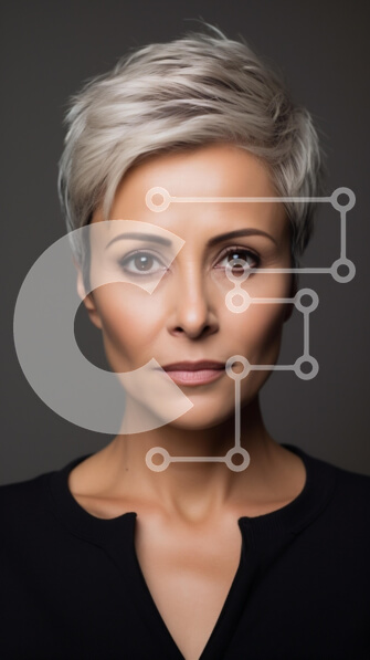 Intra Συλλεκτικό Ξύλινο Παζλ Plywood  4mm - Πορτρέτο γυναίκας με πλατινέ ξανθά μαλλιά Σε Ξύλινο Κουτί - Διαστάσεις Puzzle: 10x10 cm – 25 κομμάτια