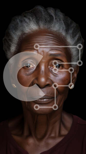 Intra Συλλεκτικό Ξύλινο Παζλ Plywood  4mm - Ηλικιωμένη γυναίκα με ασημένια μαλλιά Σε Ξύλινο Κουτί - Διαστάσεις Puzzle: 10x10 cm – 25 κομμάτια