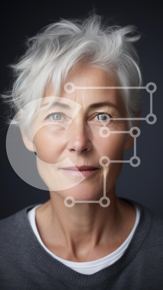 Intra Συλλεκτικό Ξύλινο Παζλ Plywood  4mm - Πορτρέτο μιας μεσήλικης γυναίκας με γκρίζα μαλλιά Σε Ξύλινο Κουτί - Διαστάσεις Puzzle: 10x10 cm – 25 κομμάτια