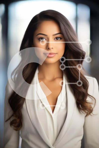 Intra Συλλεκτικό Ξύλινο Παζλ Plywood  4mm - Νεαρή γυναίκα με αυτοπεποίθηση με λευκό σακάκι Σε Ξύλινο Κουτί - Διαστάσεις Puzzle: 10x10 cm – 25 κομμάτια