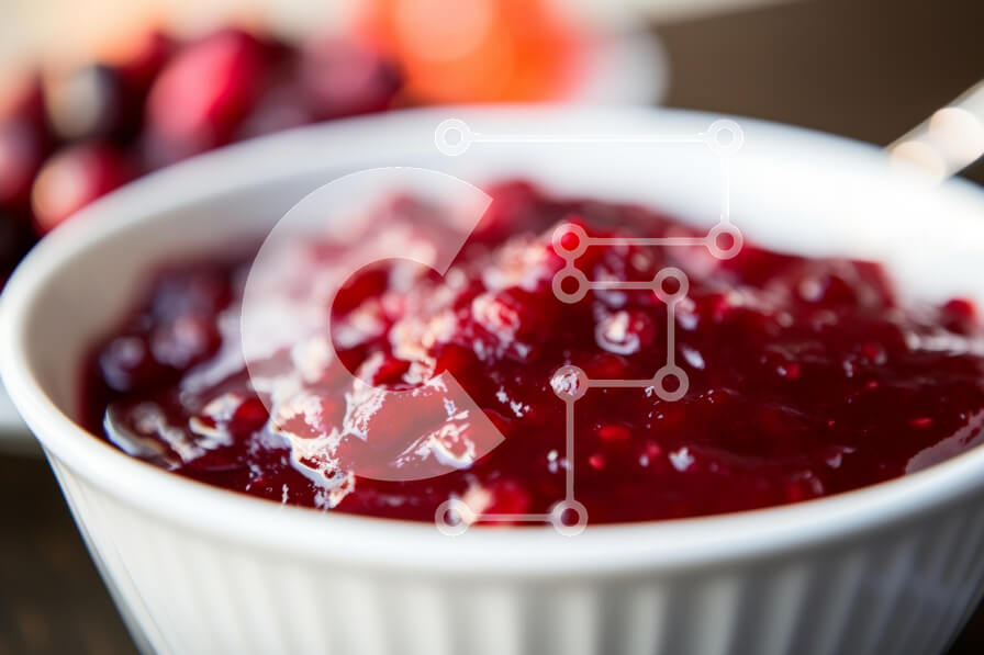 Σετ των 2 Intra Συλλεκτικό Ξύλινο Παζλ Plywood  4mm - Σάλτσα Cranberry σε λευκό μπολ Σε Ξύλινο Κουτί - Διαστάσεις: 10x10 cm – 25 κομμάτια