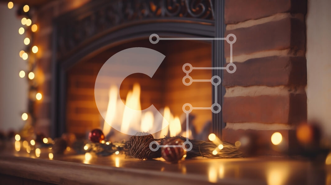 Intra Συλλεκτικό Ξύλινο Παζλ Plywood  4mm - Άνετο τζάκι με εορταστική διακόσμηση Σε Ξύλινο Κουτί - Διαστάσεις: 10x10 cm – 25 κομμάτια