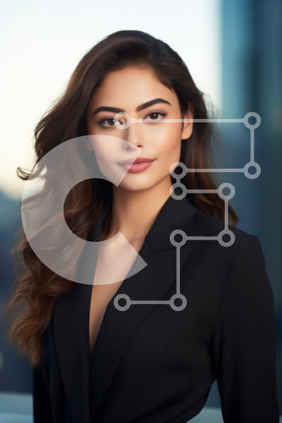 Intra Συλλεκτικό Ξύλινο Παζλ Plywood  4mm - Κομψό πορτρέτο μιας νεαρής γυναίκας στο Blazer Σε Ξύλινο Κουτί - Διαστάσεις Puzzle: 10x10 cm – 25 κομμάτια