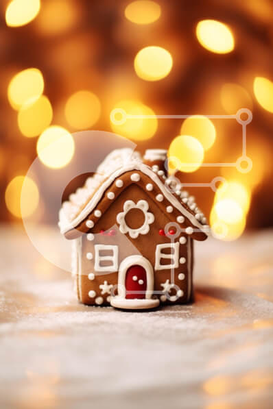 Intra Συλλεκτικό Ξύλινο Παζλ Plywood  4mm - Gingerbread House με φώτα Bokeh Σε Ξύλινο Κουτί - Διαστάσεις: 10x10 cm – 25 κομμάτια