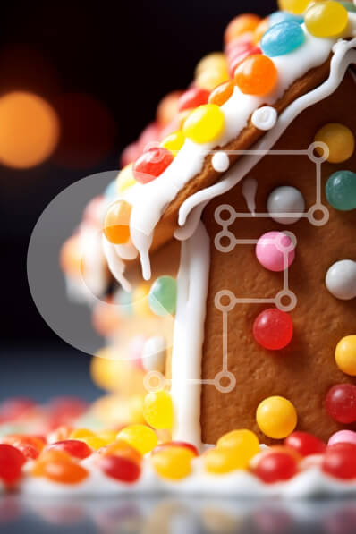 Intra Συλλεκτικό Ξύλινο Παζλ Plywood  4mm - Διακοσμημένο μελόψωμο σπίτι Σε Ξύλινο Κουτί - Διαστάσεις: 10x10 cm – 25 κομμάτια