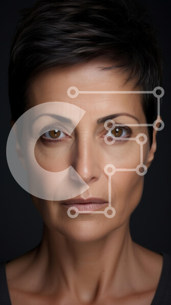 Intra Συλλεκτικό Ξύλινο Παζλ Plywood  4mm - Close-up πορτρέτο μιας γυναίκας Σε Ξύλινο Κουτί - Διαστάσεις Puzzle: 10x10 cm – 25 κομμάτια