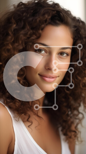 Intra Συλλεκτικό Ξύλινο Παζλ Plywood  4mm - Πορτρέτο μιας γυναίκας με σγουρά μαλλιά και ένα ζεστό χαμόγελο Σε Ξύλινο Κουτί - Διαστάσεις Puzzle: 10x10 cm – 25 κομμάτια