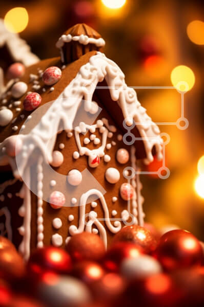 Intra Συλλεκτικό Ξύλινο Παζλ Plywood  4mm - Διακοσμημένο μελόψωμο σπίτι για τις γιορτές Σε Ξύλινο Κουτί - Διαστάσεις: 10x10 cm – 25 κομμάτια