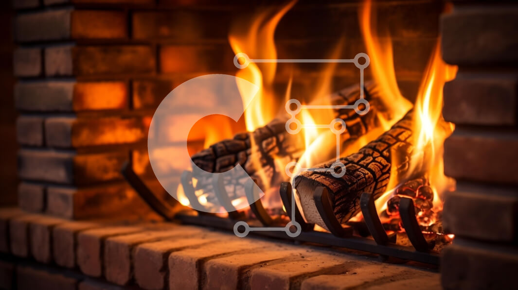 Intra Συλλεκτικό Ξύλινο Παζλ Plywood  4mm - Άνετο τζάκι με αναμμένα κούτσουρα Σε Ξύλινο Κουτί - Διαστάσεις Puzzle: 10x10 cm – 25 κομμάτια