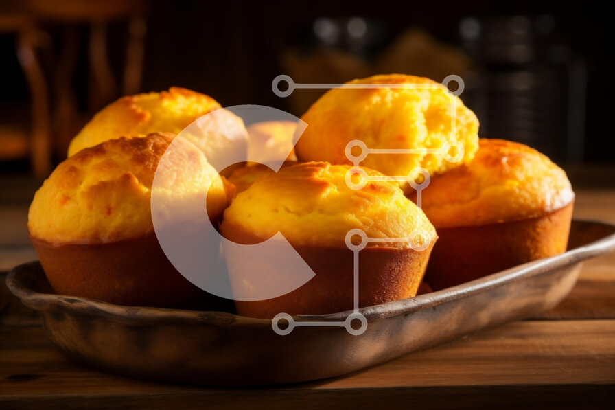 Σετ των 2 Intra Συλλεκτικό Ξύλινο Παζλ Plywood  4mm - Νόστιμα Muffins καλαμποκιού Σε Ξύλινο Κουτί - Διαστάσεις: 10x10 cm – 25 κομμάτια