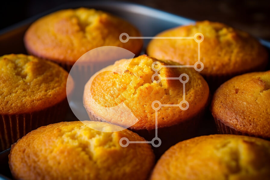 Σετ των 2 Intra Συλλεκτικό Ξύλινο Παζλ Plywood  4mm - Φρεσκοψημένα Muffins Σε Ξύλινο Κουτί - Διαστάσεις: 10x10 cm – 25 κομμάτια