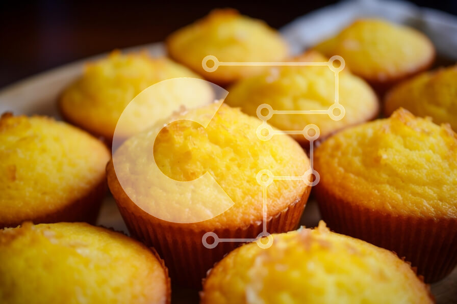 Σετ των 2 Intra Συλλεκτικό Ξύλινο Παζλ Plywood  4mm - Φρεσκοψημένα κίτρινα cupcakes Σε Ξύλινο Κουτί - Διαστάσεις: 10x10 cm – 25 κομμάτια