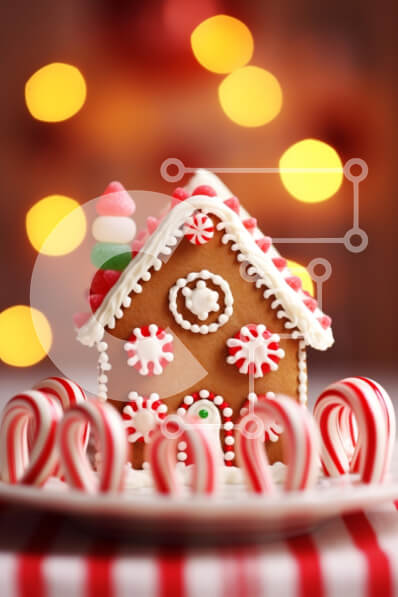 Intra Συλλεκτικό Ξύλινο Παζλ Plywood  4mm - Εορταστικό Σπίτι με μελόψωμο Σε Ξύλινο Κουτί - Διαστάσεις: 10x10 cm – 25 κομμάτια