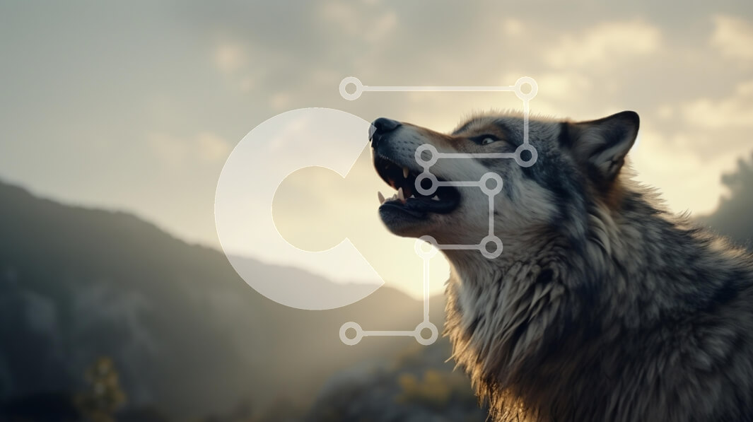 Intra Συλλεκτικό Ξύλινο Παζλ Plywood  4mm - Λύκος που ουρλιάζει στη φύση με τα βουνά Σε Ξύλινο Κουτί - Διαστάσεις: 10x10 cm – 25 κομμάτια