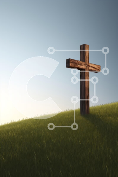 Intra Συλλεκτικό Ξύλινο Παζλ Plywood  4mm - Ξύλινος σταυρός σε λόφο Σε Ξύλινο Κουτί - Διαστάσεις Puzzle: 10x10 cm – 25 κομμάτια