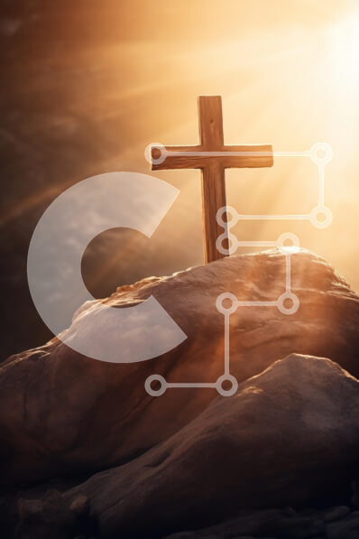 Intra Συλλεκτικό Ξύλινο Παζλ Plywood  4mm - Ξύλινος Σταυρός που φωτίζεται από το φως του ήλιου Σε Ξύλινο Κουτί - Διαστάσεις Puzzle: 10x10 cm – 25 κομμάτια