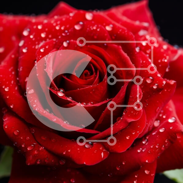 Σετ των 2 Intra Συλλεκτικό Ξύλινο Παζλ Plywood  4mm - Κοντινό πλάνο ενός κόκκινου τριαντάφυλλου με σταγονίδια νερού Σε Ξύλινο Κουτί - Διαστάσεις: 10x10 cm – 25 κομμάτια