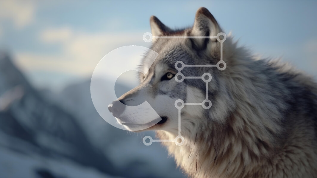 Intra Συλλεκτικό Ξύλινο Παζλ Plywood  4mm - Μεγαλοπρεπής λύκος σε φυσικό βιότοπο Σε Ξύλινο Κουτί - Διαστάσεις: 10x10 cm – 25 κομμάτια