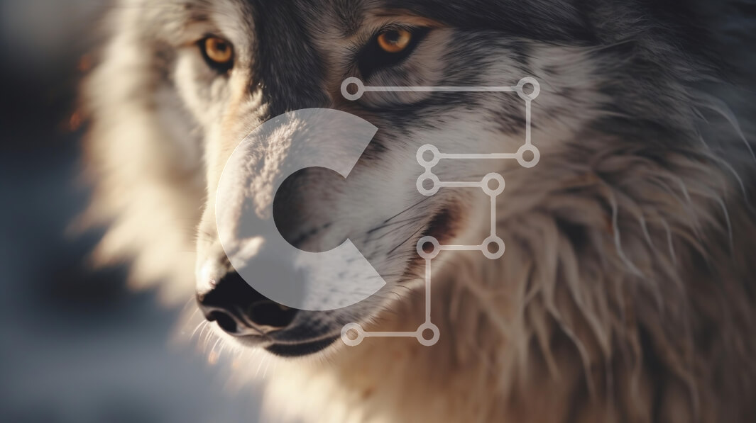 Σετ των 2 Intra Συλλεκτικό Ξύλινο Παζλ Plywood  4mm - Κοντινό πλάνο ενός λύκου με χρυσά μάτια Σε Ξύλινο Κουτί - Διαστάσεις: 10x10 cm – 25 κομμάτια