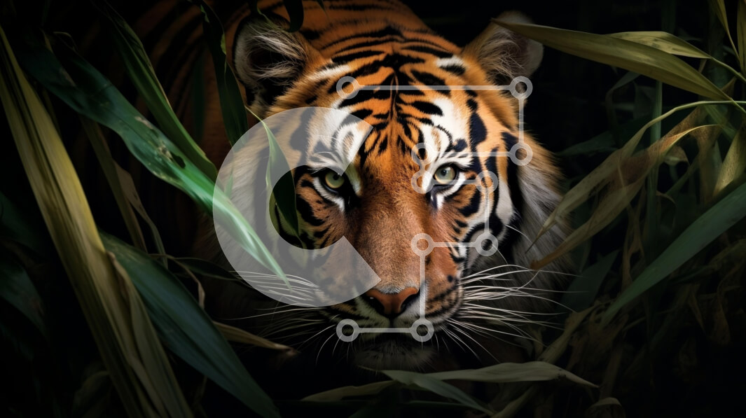 Intra Συλλεκτικό Ξύλινο Παζλ Plywood  4mm - Τίγρης στο καταπράσινο τοπίο Σε Ξύλινο Κουτί - Διαστάσεις: 10x10 cm – 25 κομμάτια