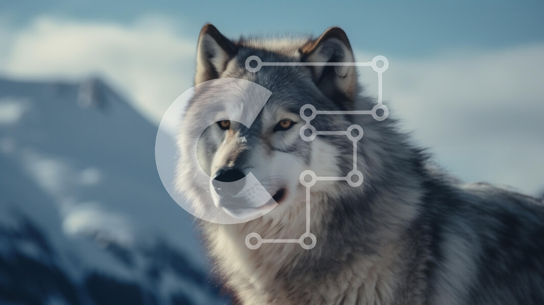 Σετ των 2 Intra Συλλεκτικό Ξύλινο Παζλ Plywood  4mm - Λύκος σε ένα χιονισμένο τοπίο Σε Ξύλινο Κουτί - Διαστάσεις: 10x10 cm – 25 κομμάτια