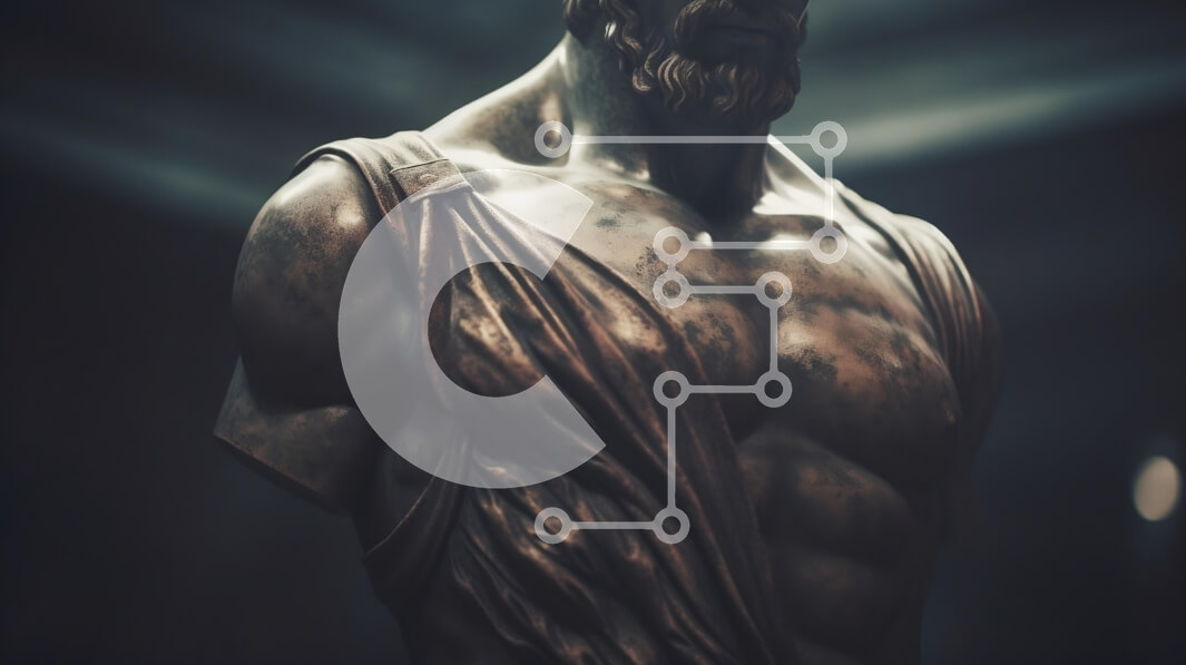 Intra Συλλεκτικό Ξύλινο Παζλ Plywood  4mm - Χάλκινο άγαλμα μυώδους μορφής Σε Ξύλινο Κουτί - Διαστάσεις Puzzle: 10x10 cm – 25 κομμάτια