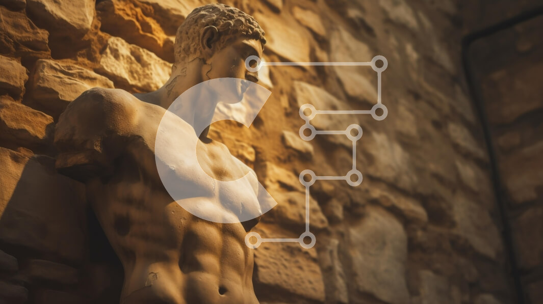 Intra Συλλεκτικό Ξύλινο Παζλ Plywood  4mm - Μαρμάρινο άγαλμα ενάντια στον πέτρινο τοίχο Σε Ξύλινο Κουτί - Διαστάσεις Puzzle: 10x10 cm – 25 κομμάτια