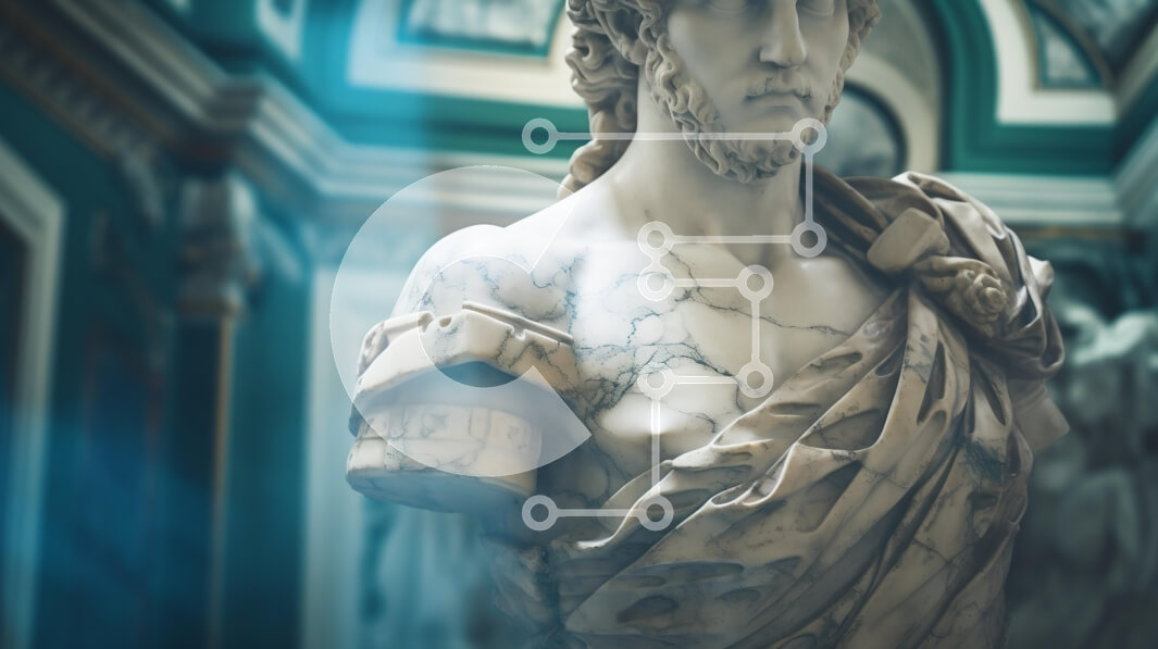 Intra Συλλεκτικό Ξύλινο Παζλ Plywood  4mm - Μαρμάρινο άγαλμα σε ένα περίτεχνο εσωτερικό Σε Ξύλινο Κουτί - Διαστάσεις Puzzle: 10x10 cm – 25 κομμάτια