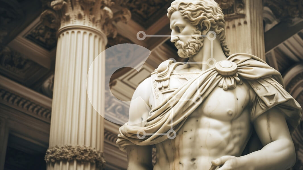 Intra Συλλεκτικό Ξύλινο Παζλ Plywood  4mm - Μαρμάρινο άγαλμα σε περίτεχνη αρχιτεκτονική Σε Ξύλινο Κουτί - Διαστάσεις Puzzle: 10x10 cm – 25 κομμάτια