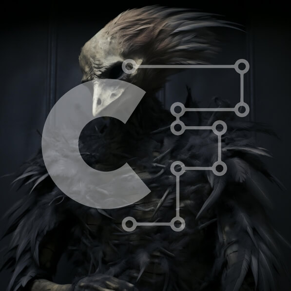 Intra Συλλεκτικό Ξύλινο Παζλ Plywood  4mm - Μυστηριώδες Ανθρωποειδές Πουλί Σε Ξύλινο Κουτί - Διαστάσεις Puzzle: 10x10 cm – 25 κομμάτια