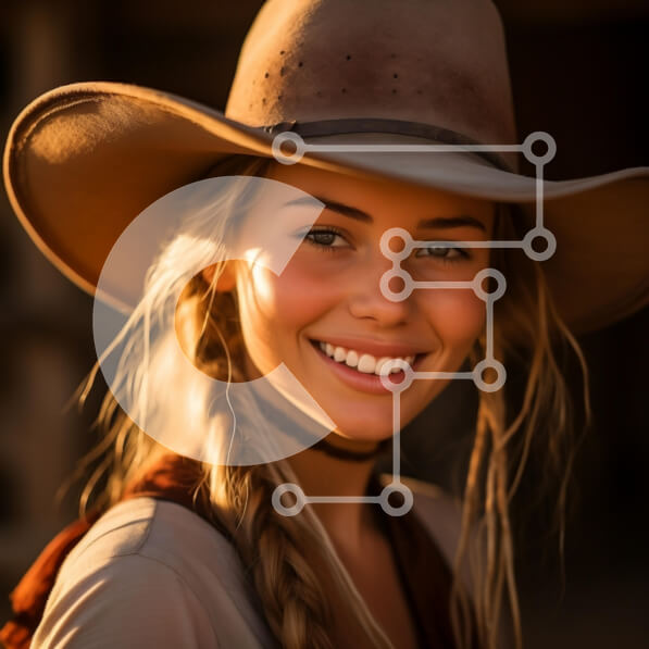 Σετ των 2 Intra Συλλεκτικό Ξύλινο Παζλ Plywood  4mm - Χαμογελαστή γυναίκα με καφέ καπέλο Σε Ξύλινο Κουτί - Διαστάσεις: 10x10 cm – 25 κομμάτια