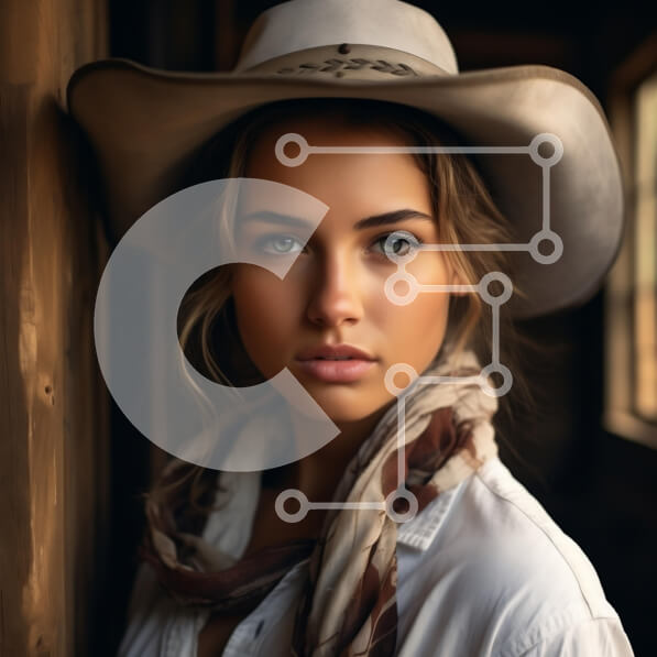 Σετ των 2 Intra Συλλεκτικό Ξύλινο Παζλ Plywood  4mm - Νεαρή γυναίκα με καπέλο και κασκόλ Σε Ξύλινο Κουτί - Διαστάσεις: 10x10 cm – 25 κομμάτια