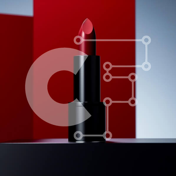 Σετ των 2 Intra Συλλεκτικό Ξύλινο Παζλ Plywood  4mm - Κομψό κόκκινο κραγιόν σε μαύρη επιφάνεια Σε Ξύλινο Κουτί - Διαστάσεις: 10x10 cm – 25 κομμάτια