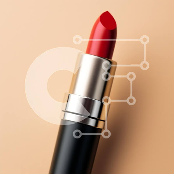 Σετ των 2 Intra Συλλεκτικό Ξύλινο Παζλ Plywood  4mm - Κομψό κόκκινο κραγιόν σε μπεζ φόντο Σε Ξύλινο Κουτί - Διαστάσεις: 10x10 cm – 25 κομμάτια