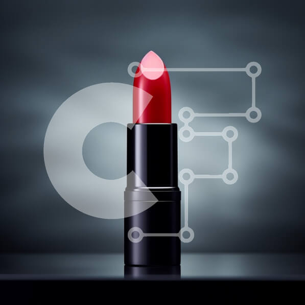 Σετ των 2 Intra Συλλεκτικό Ξύλινο Παζλ Plywood  4mm - Ζωντανό κόκκινο κραγιόν σε μαύρο φόντο Σε Ξύλινο Κουτί - Διαστάσεις: 10x10 cm – 25 κομμάτια