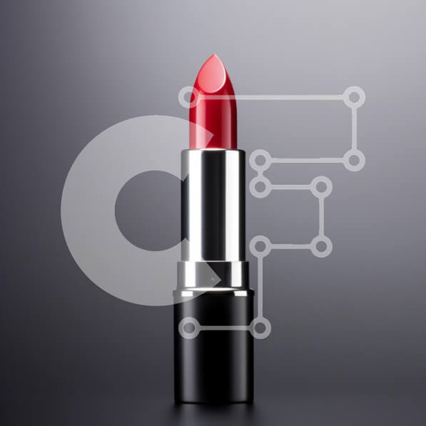 Σετ των 2 Intra Συλλεκτικό Ξύλινο Παζλ Plywood  4mm - Κόκκινο κραγιόν σε γκρι φόντο Σε Ξύλινο Κουτί - Διαστάσεις: 10x10 cm – 25 κομμάτια