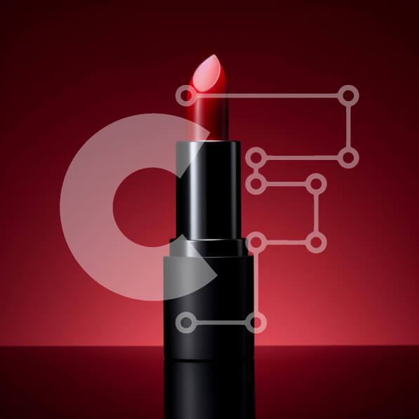 Σετ των 2 Intra Συλλεκτικό Ξύλινο Παζλ Plywood  4mm - Κομψό κόκκινο κραγιόν σε ανακλαστική επιφάνεια Σε Ξύλινο Κουτί - Διαστάσεις: 10x10 cm – 25 κομμάτια