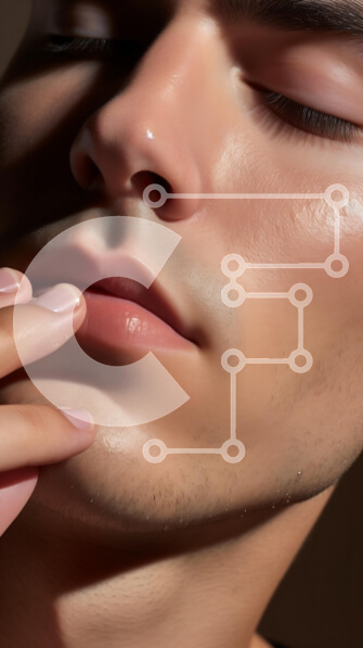 Intra Συλλεκτικό Ξύλινο Παζλ Plywood  4mm - Κοντινό πλάνο πορτρέτο ενός νεαρού άνδρα Σε Ξύλινο Κουτί - Διαστάσεις Puzzle: 10x10 cm – 25 κομμάτια