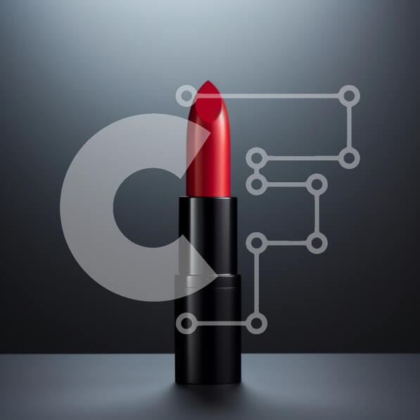 Σετ των 2 Intra Συλλεκτικό Ξύλινο Παζλ Plywood  4mm - Κόκκινος σωλήνας κραγιόν σε σκούρο φόντο Σε Ξύλινο Κουτί - Διαστάσεις: 10x10 cm – 25 κομμάτια