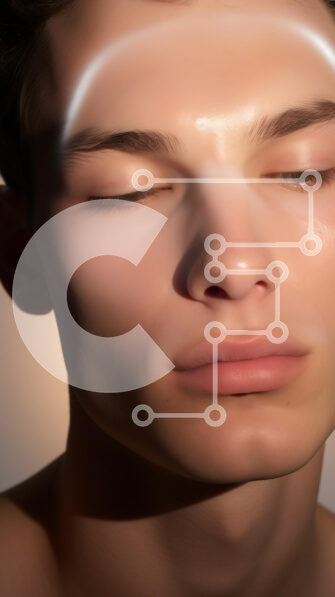 Intra Συλλεκτικό Ξύλινο Παζλ Plywood  4mm - Κοντινό πλάνο πορτρέτο ενός νεαρού αρσενικού μοντέλου Σε Ξύλινο Κουτί - Διαστάσεις Puzzle: 10x10 cm – 25 κομμάτια