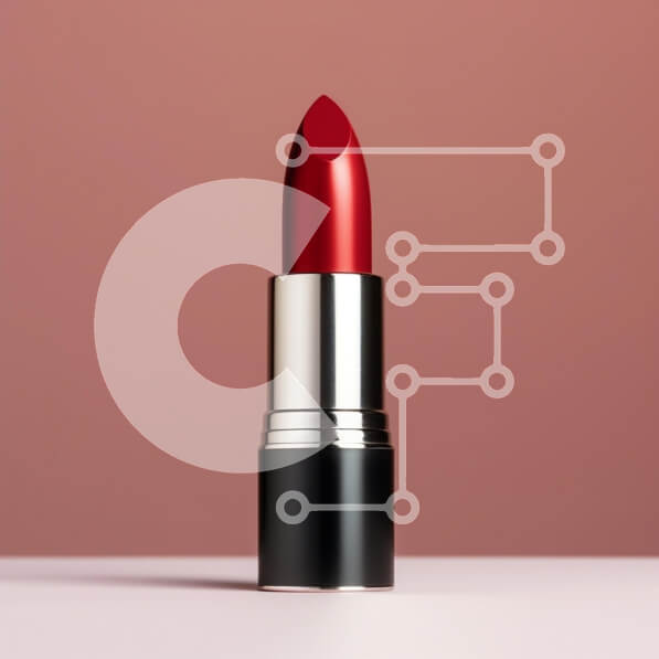 Σετ των 2 Intra Συλλεκτικό Ξύλινο Παζλ Plywood  4mm - Κομψό κόκκινο κραγιόν σε ροζ φόντο Σε Ξύλινο Κουτί - Διαστάσεις: 10x10 cm – 25 κομμάτια